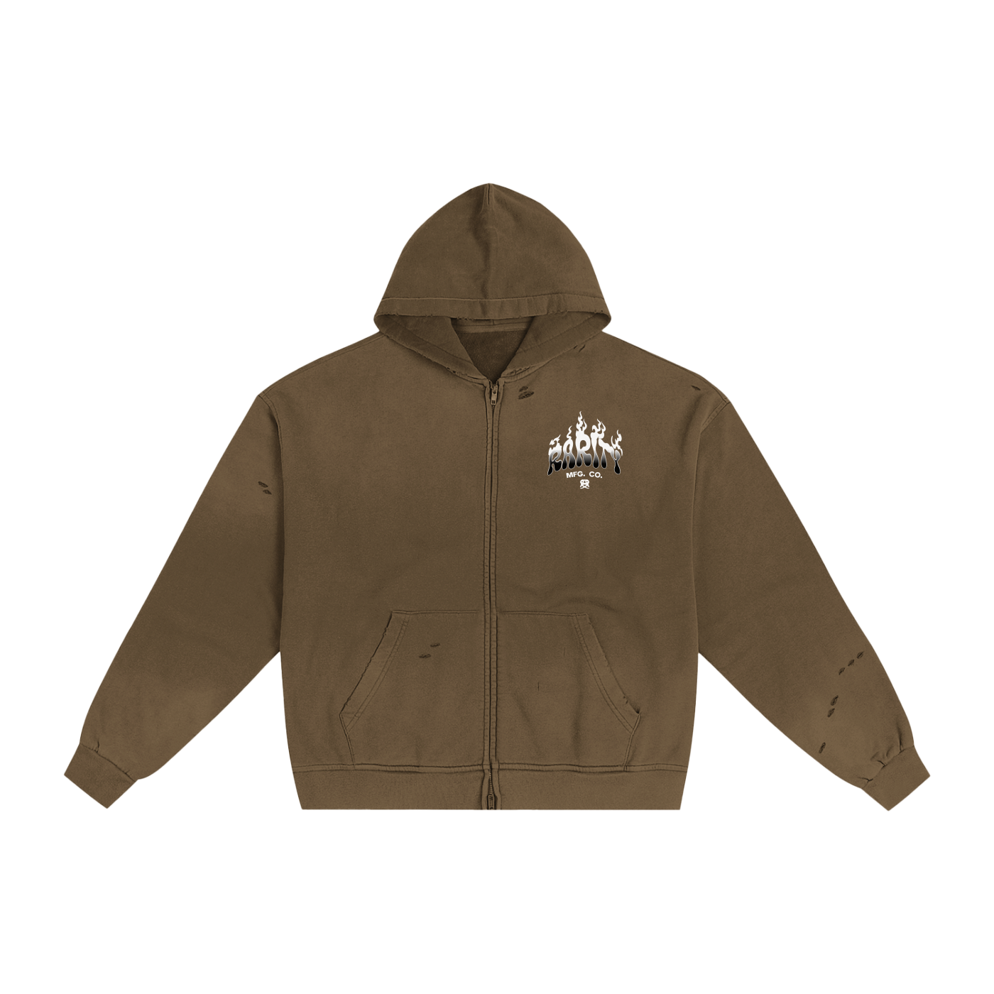 Hand-Frayed Sunfade Zip Hoodie