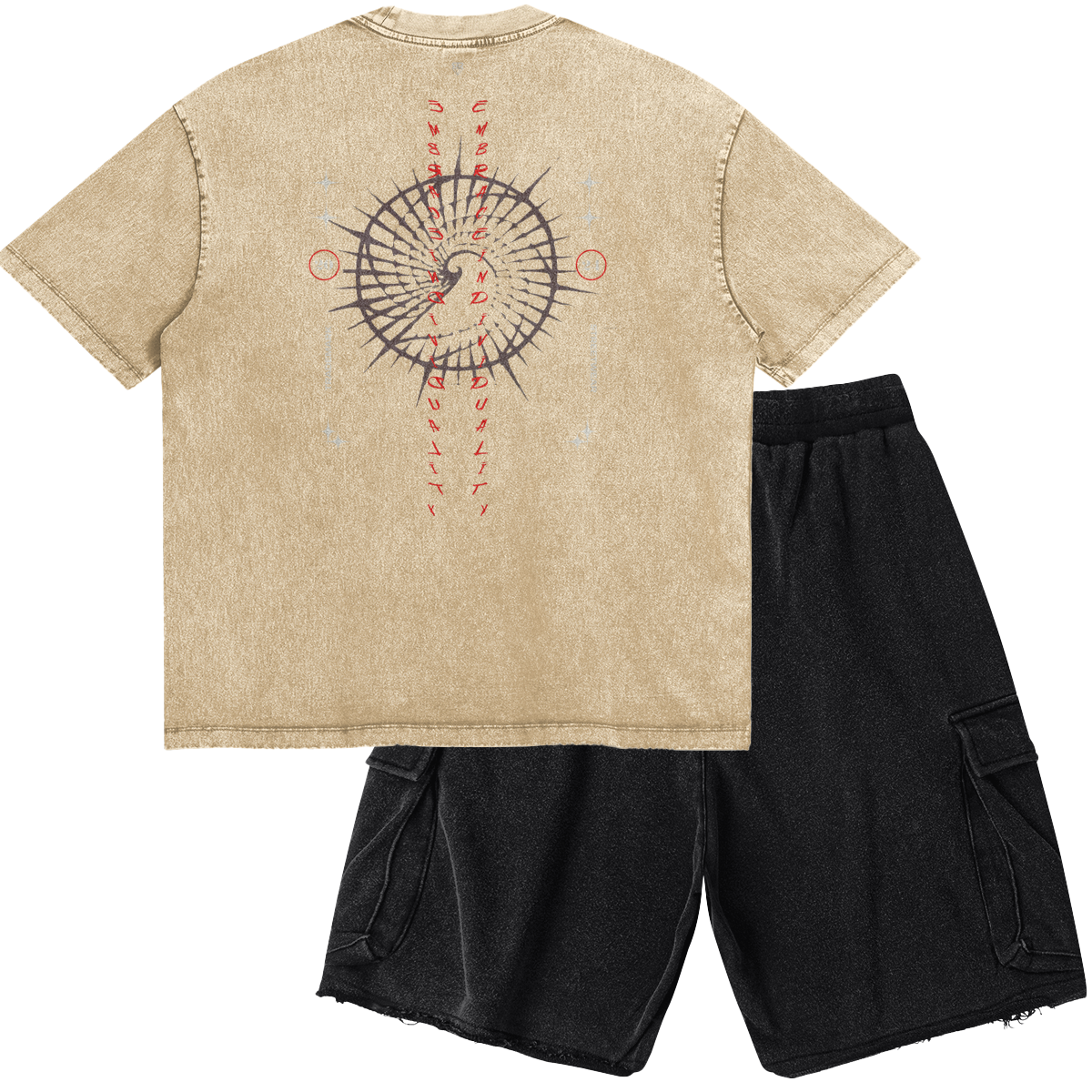 Supraliminal Washed Mid Heavyweight Tee & Supraliminal Washed Cargo Shorts