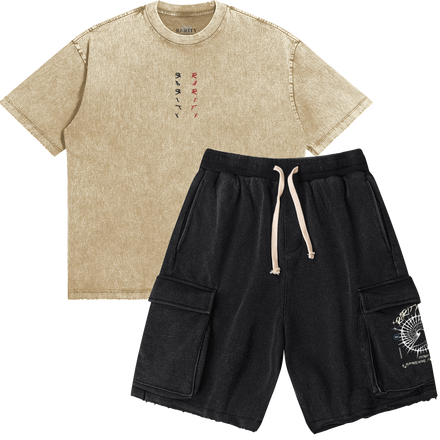 Supraliminal Washed Mid Heavyweight Tee & Supraliminal Washed Cargo Shorts
