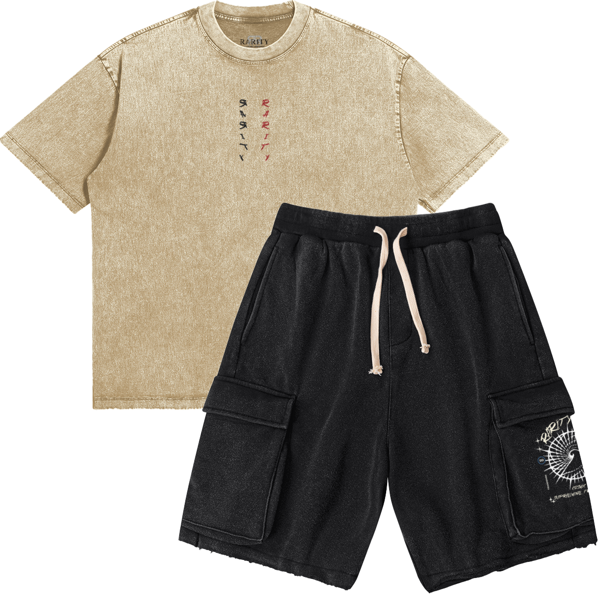 Supraliminal Washed Mid Heavyweight Tee & Supraliminal Washed Cargo Shorts