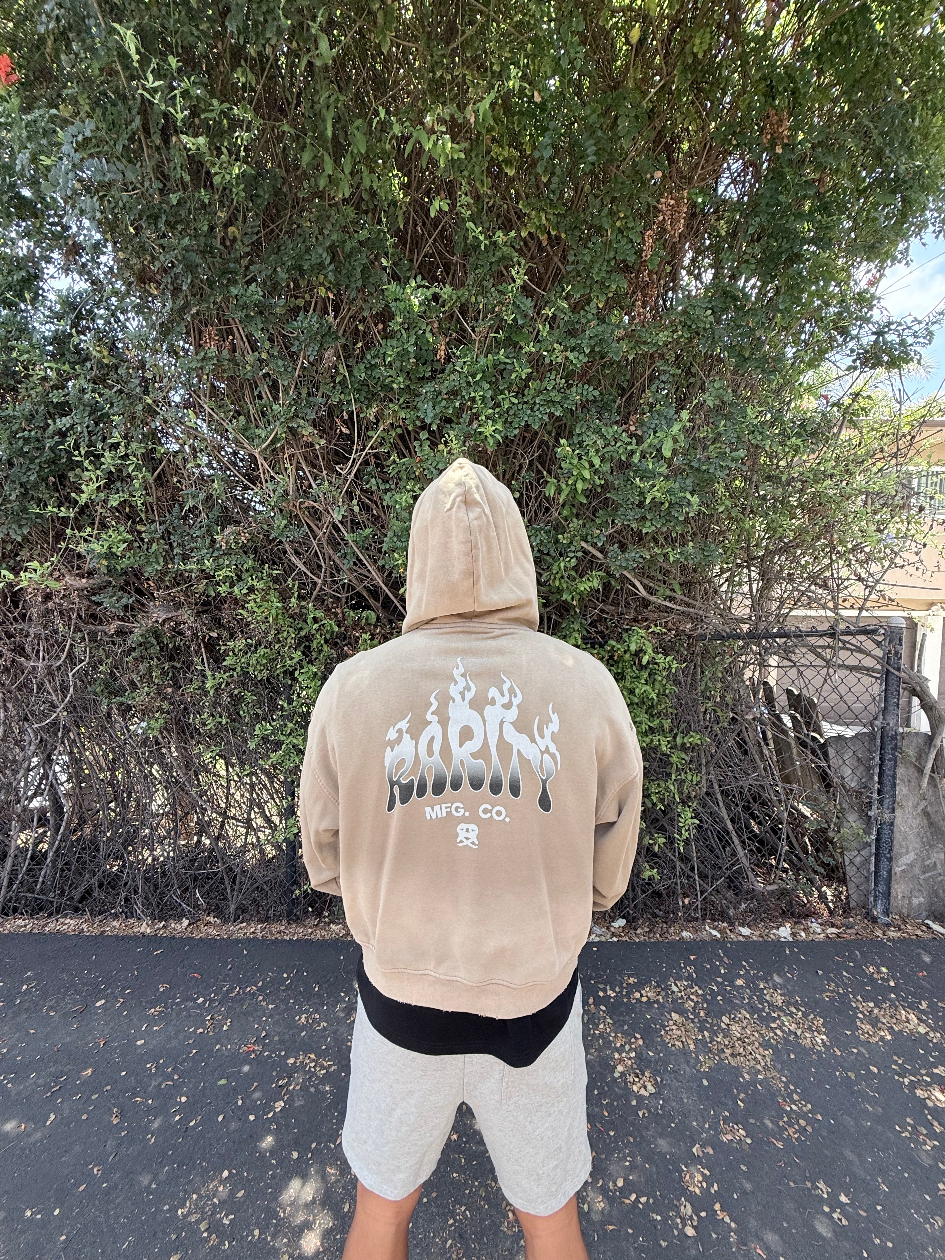 Hand-Frayed Sunfade Zip Hoodie
