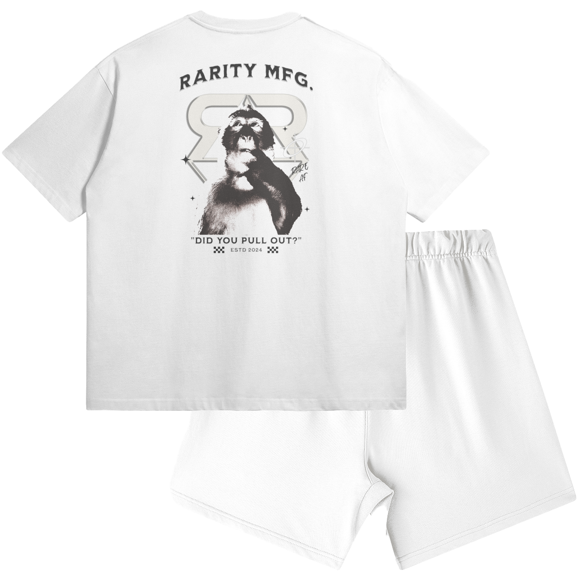 Monkey Heavyweight Tee & Monkey Embroidered Shorts